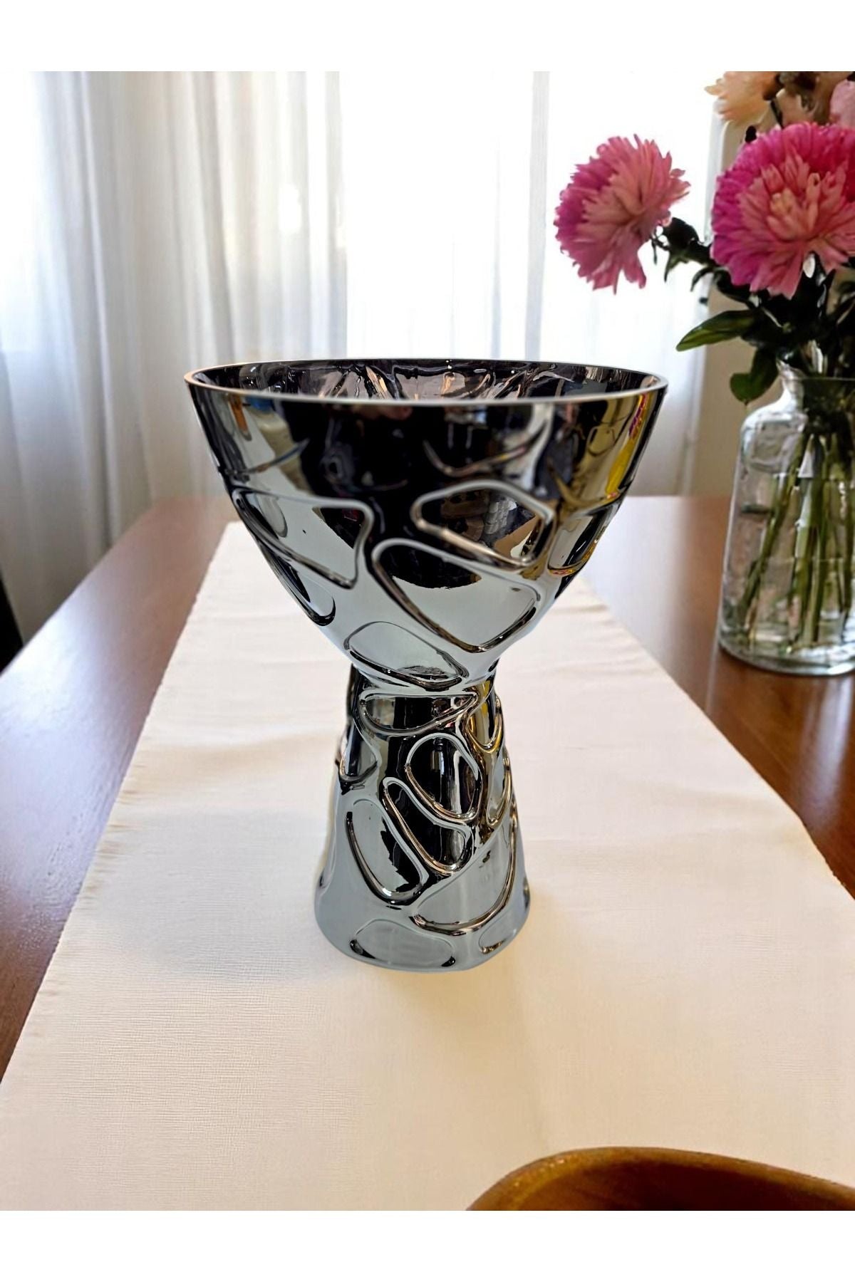 Kristal El Işçiliği Platin Vazo Ürün ikincil görseli