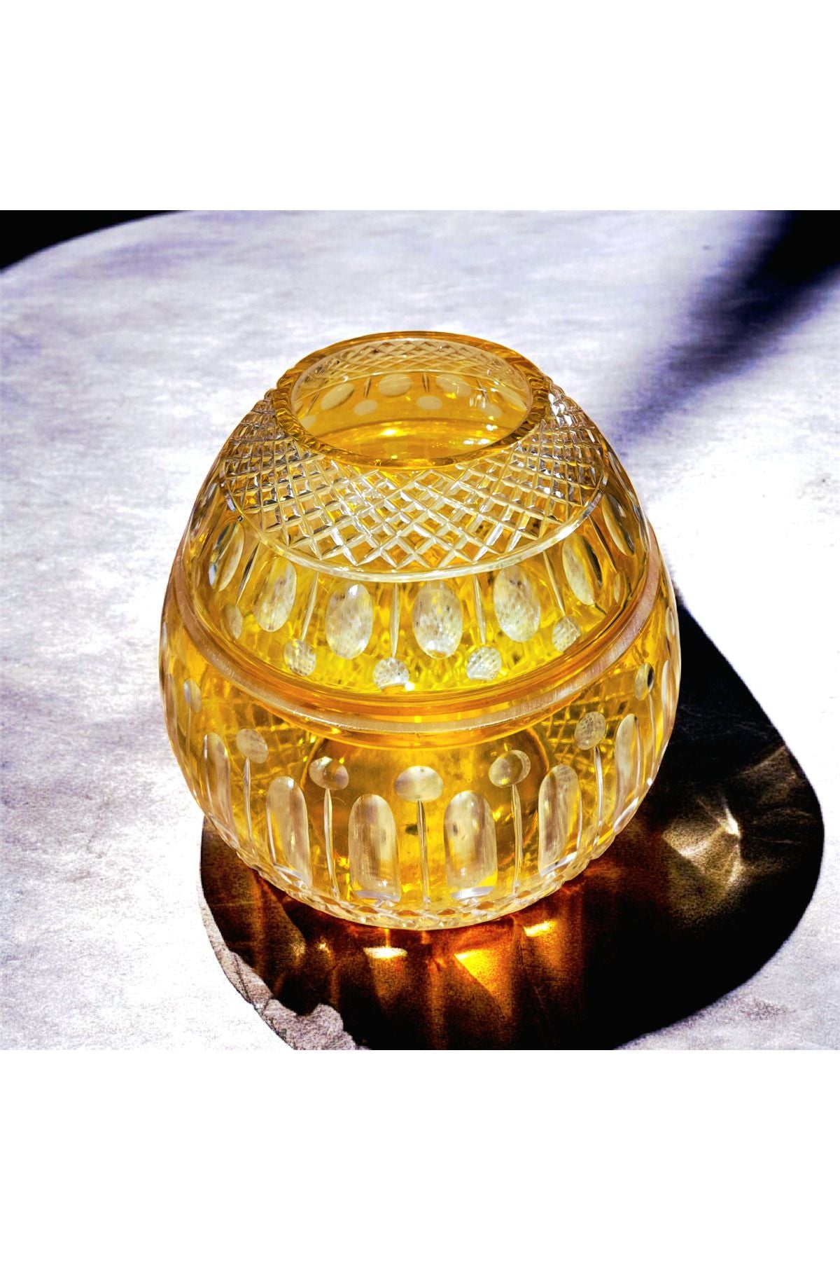 El İşçiliği Kesme kristal Üzüm Desen Büyük Kapaklı Peçetelik Mumluk