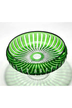 El Yapımı Kesme Kristal Vertical Desen 28 Cm Dekoratif Sunumluk Ayaklı Sofra Sunum Kasesi