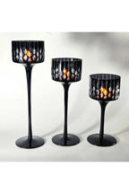 El Yapımı Kristal Damla Desen Dekoratif Mumluk Set 3'lü