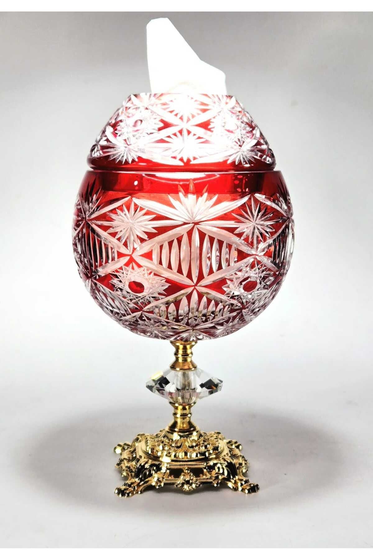 Avangart Model Büyük Peçetelik Mumluk kesme kristal El İşçiliği