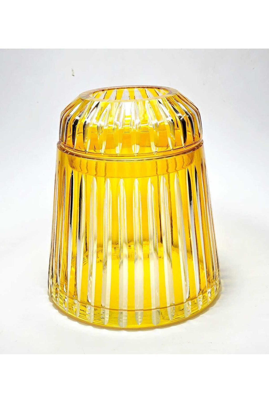 El Yapımı Kesme Kristal Merkür Vertical Desen Dekoratif Sunumluk Kapalı Peçetelik Mumluk