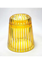 El Yapımı Kesme Kristal Merkür Vertical Desen Dekoratif Sunumluk Kapalı Peçetelik Mumluk