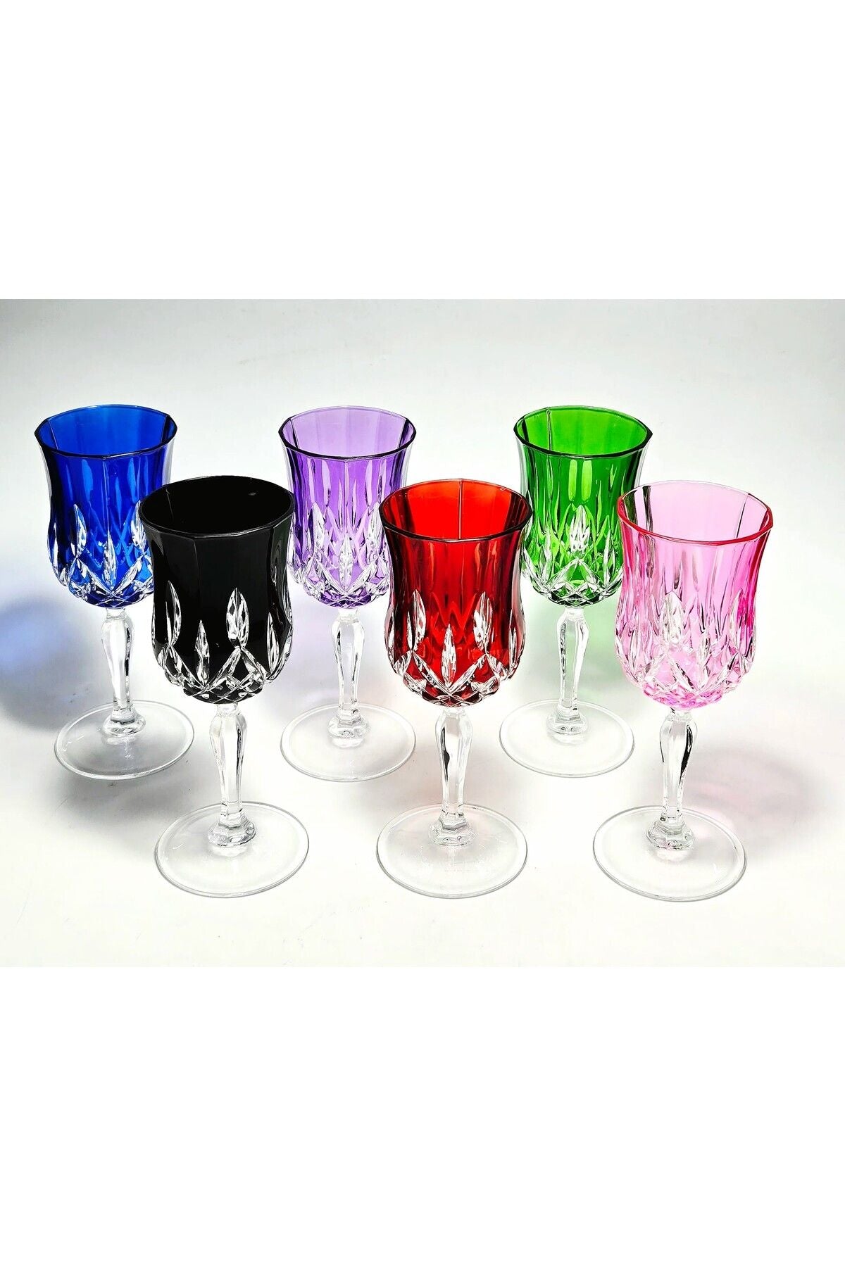 El Yapımı Kristal Cristalleria Italiana Renk Kadeh Takımı 6'lı Ürün ikincil görseli