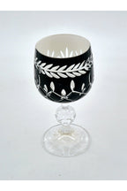 Bohemia Kristal Çift Renk Siyah Beyaz Kadeh Mixed Color Model