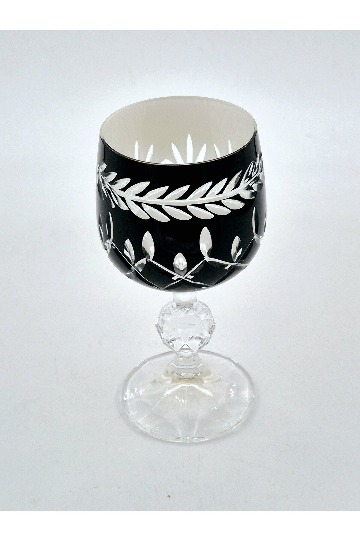 Bohemia Kristal Çift Renk Siyah Beyaz Kadeh Mixed Color Model