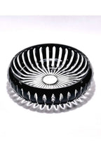 28cm Kristal Kesme Vertical Dekor Siyah Büyük Kase