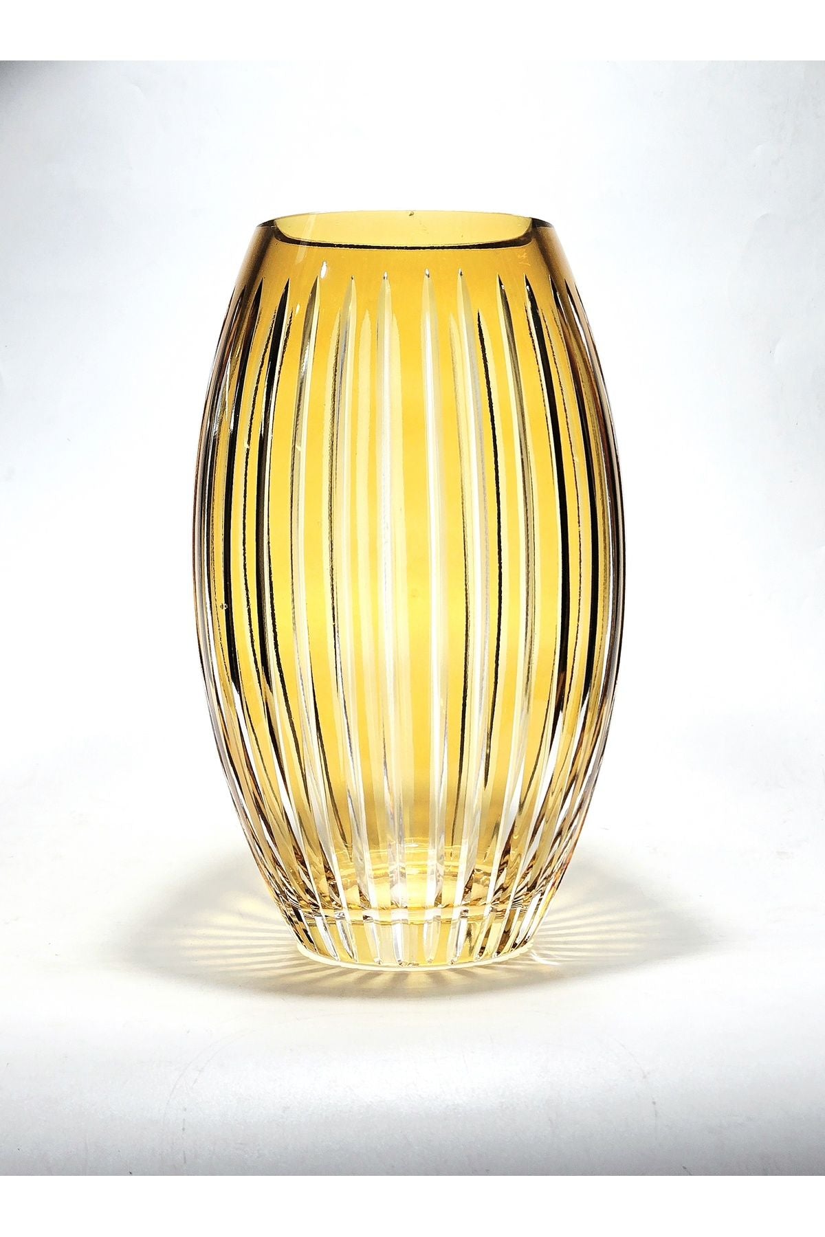 El İşçiliği Kesme kristal Vertical Desen Büyük Vazo