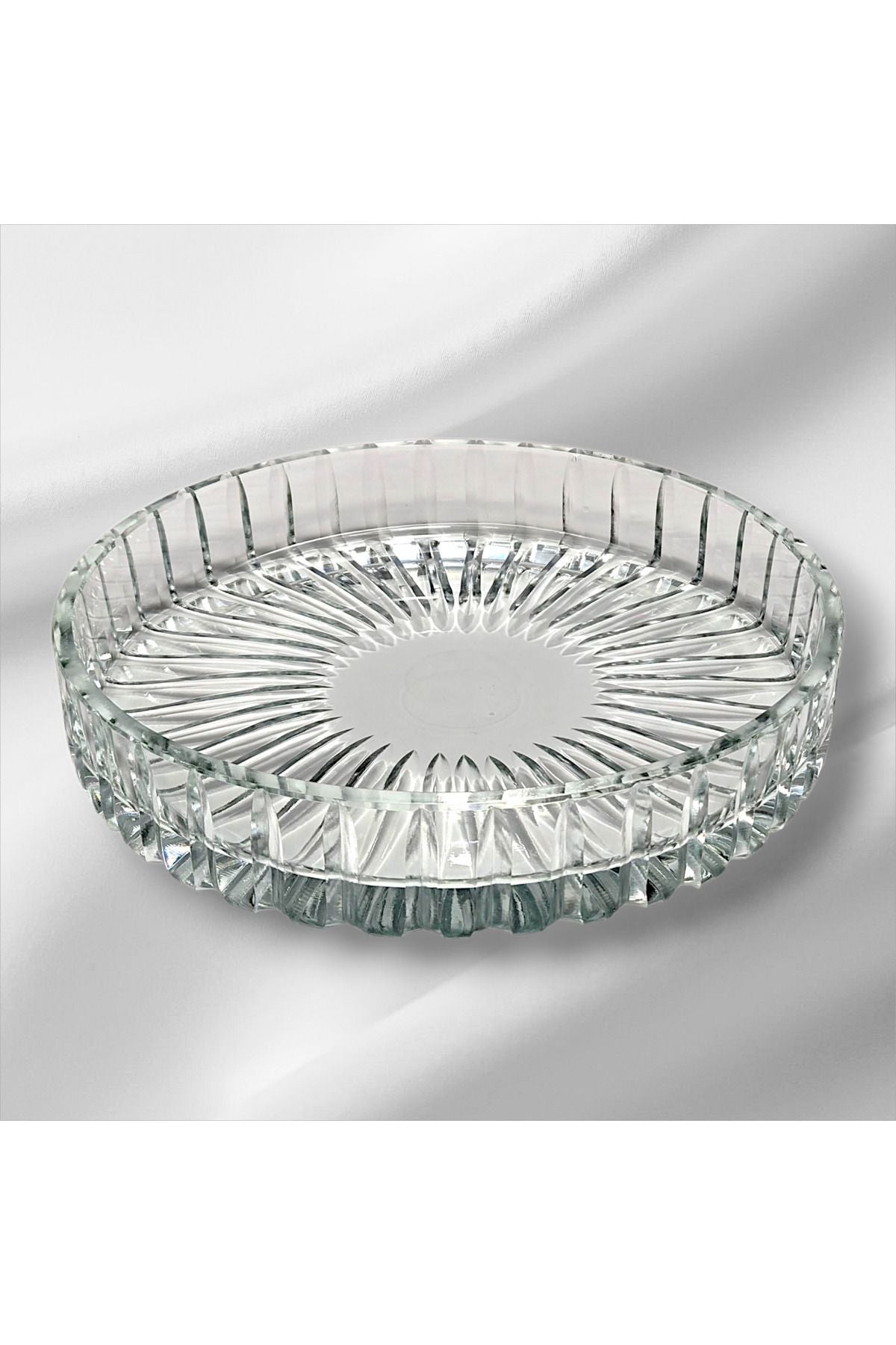 El Yapımı Kristal Vertical Kesim 25 Cm Dekoratif Sunumluk Kase