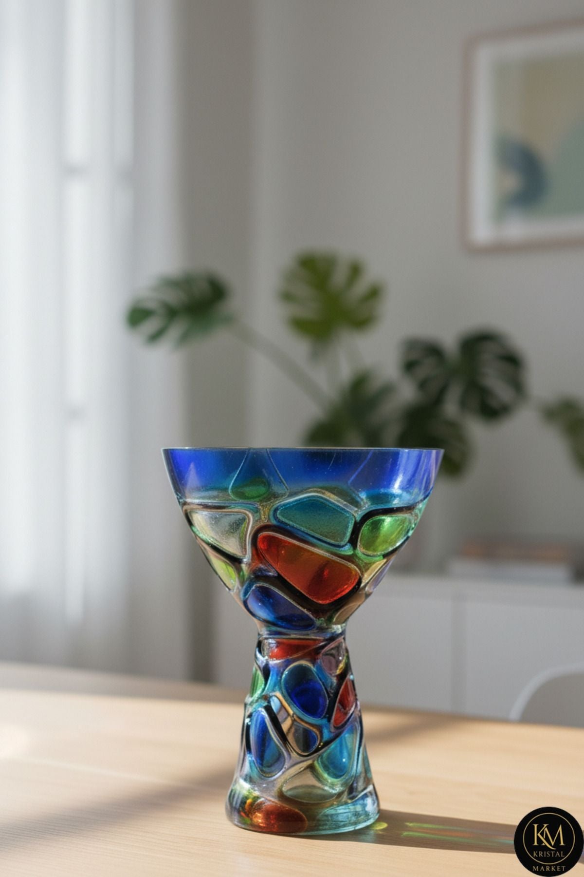 KRİSTAL EL İŞLİĞİ RENKLİ VAZO Ürün ana görseli