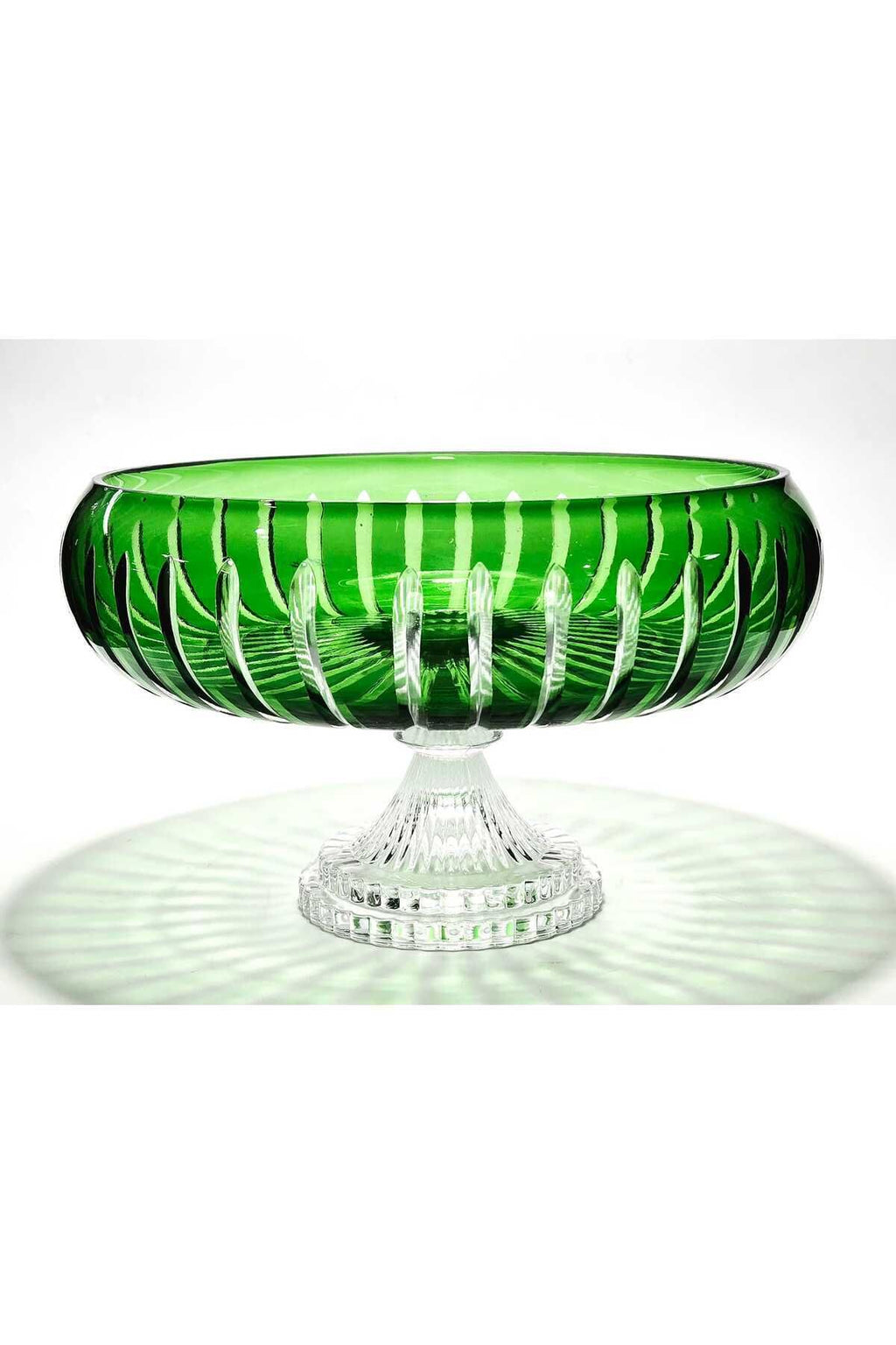 El Yapımı Kesme Kristal Vertical Desen 28 Cm Dekoratif Sunumluk Ayaklı Sofra Sunum Kasesi