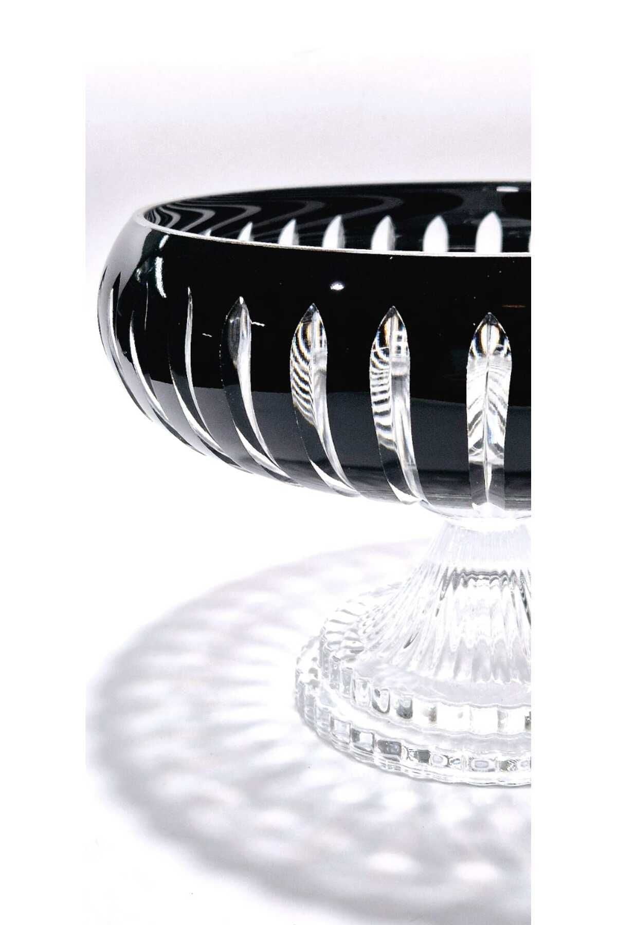 28Cm KESME KRİSTAL Vertical DEKOR EL İŞÇİLİĞİ BÜYÜK KASE /SUNUMLUK