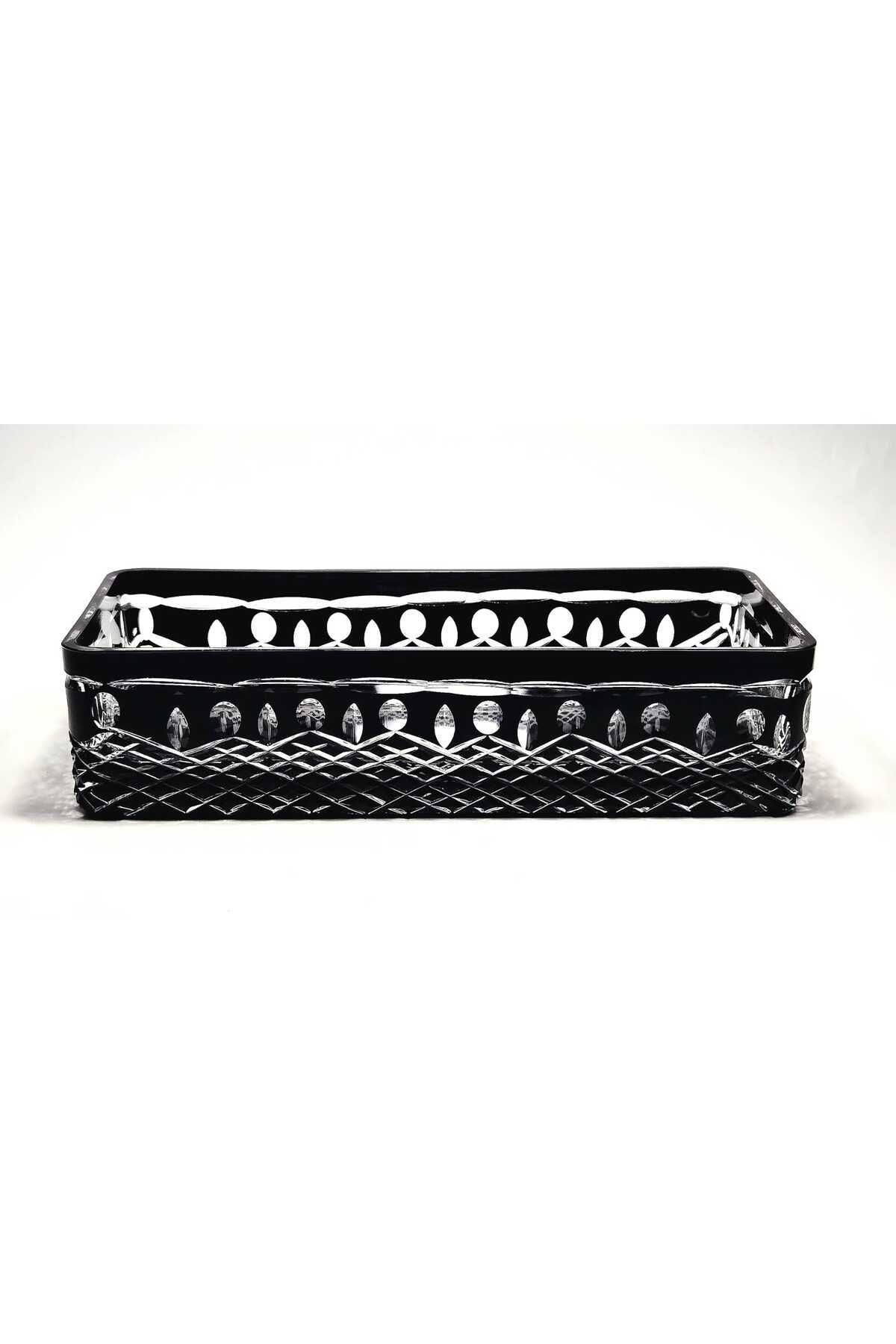 El Yapımı Kristal Royal Desenli Baton Dekoratif Sunumluk Sofra Sunum Kasesi