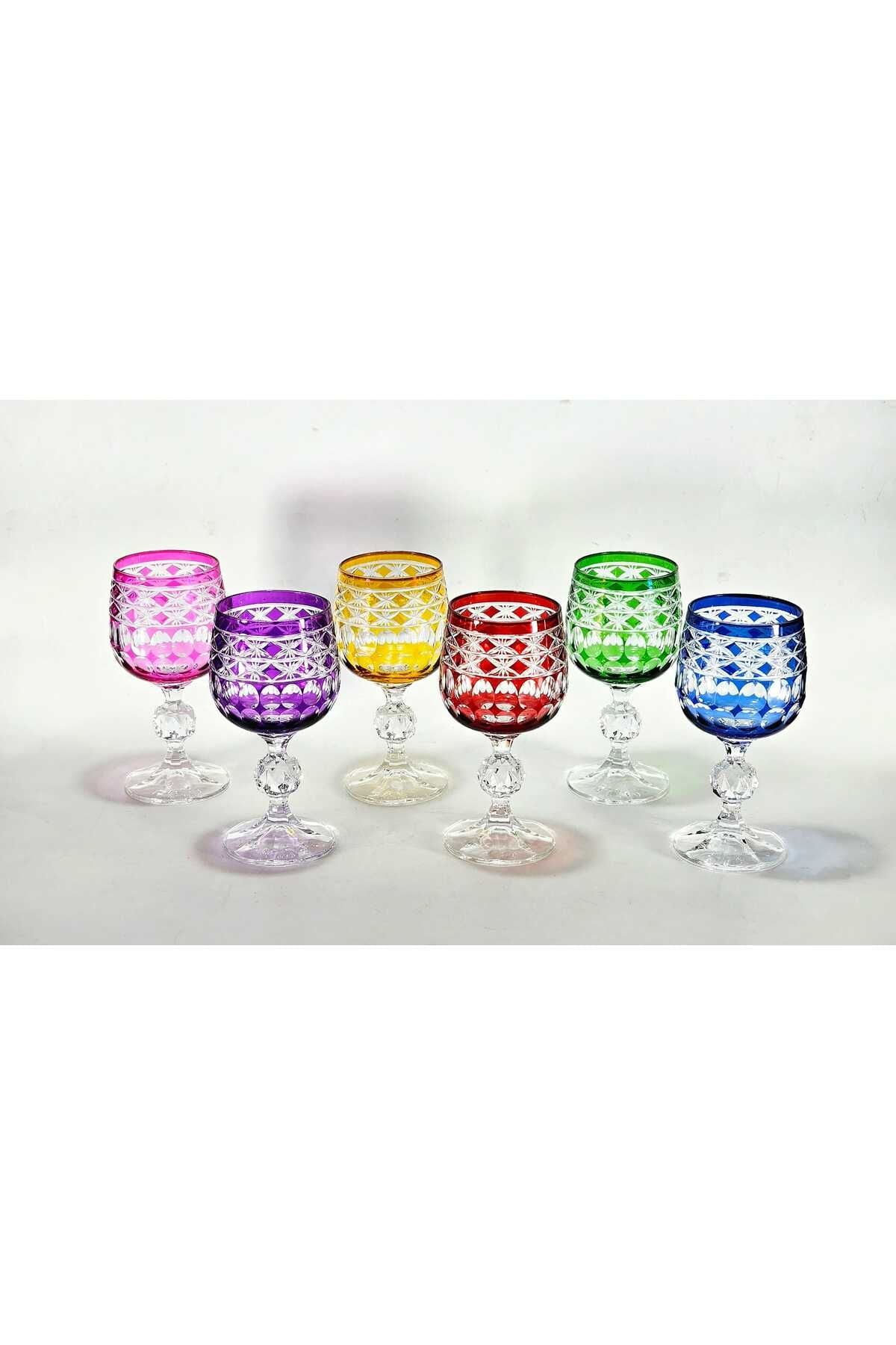 El Yapımı Bohemia Crystal Haven Desen Özel Tasarım Avangart Bardak Seti 6'lı