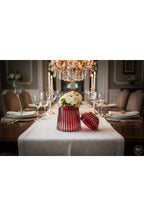 El Yapımı Kesme Kristal Merkür Vertical Desen Dekoratif Sunumluk Kapaklı Peçetelik Mumluk