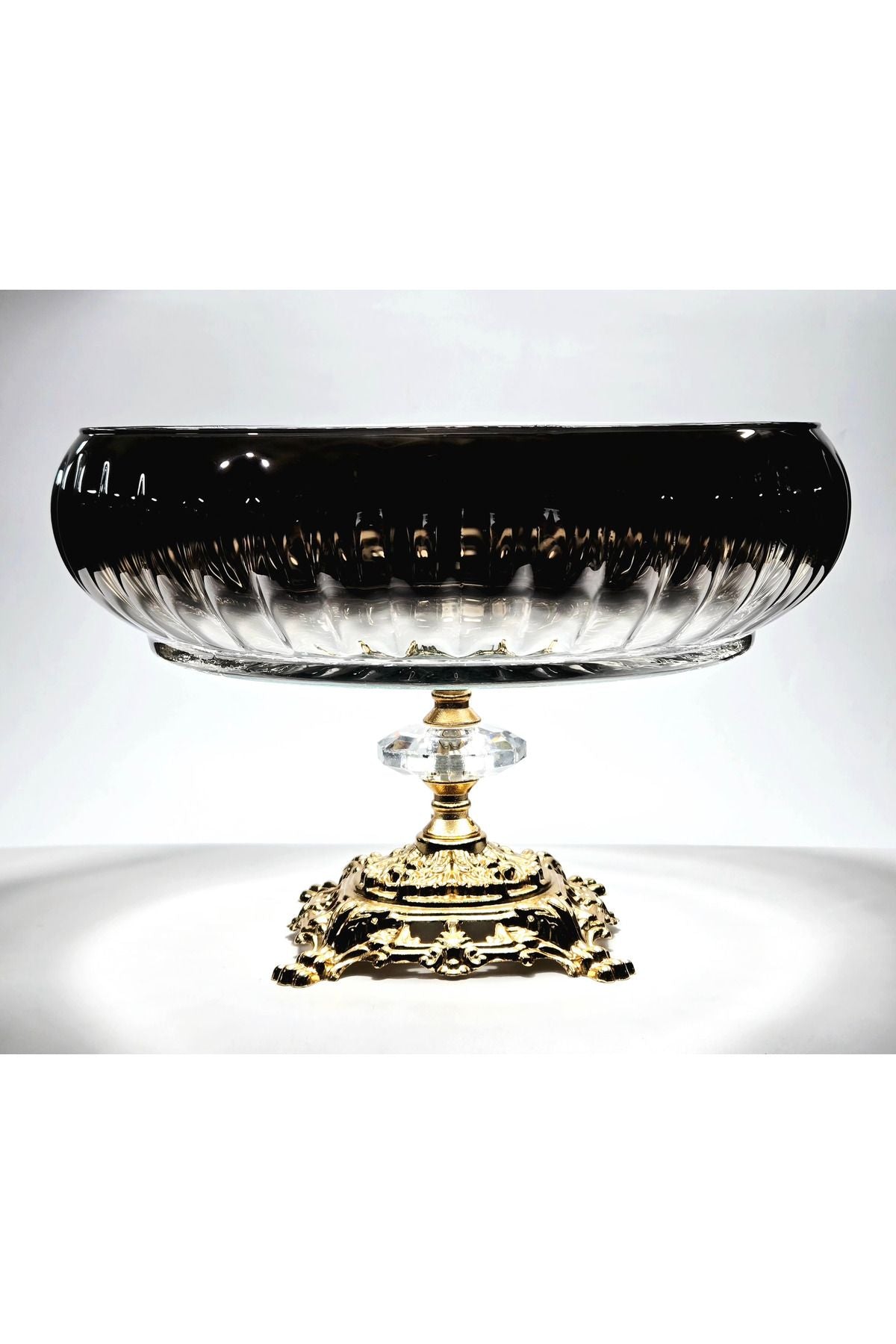 El Yapımı Titanyum Kaplama Silver Dekoratif Sunumluk Meyvelik Kase Ürün ana görseli