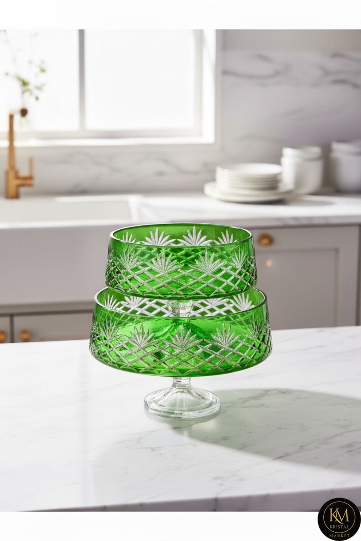 KESME KRİSTAL DEKOR 2'Lİ KASE Ürün ana görseli