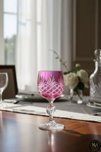 El Yapımı Kristal Püsküllü Renkli Lüks Ayaklı Kadeh Kahve Yanı Su Bardağı