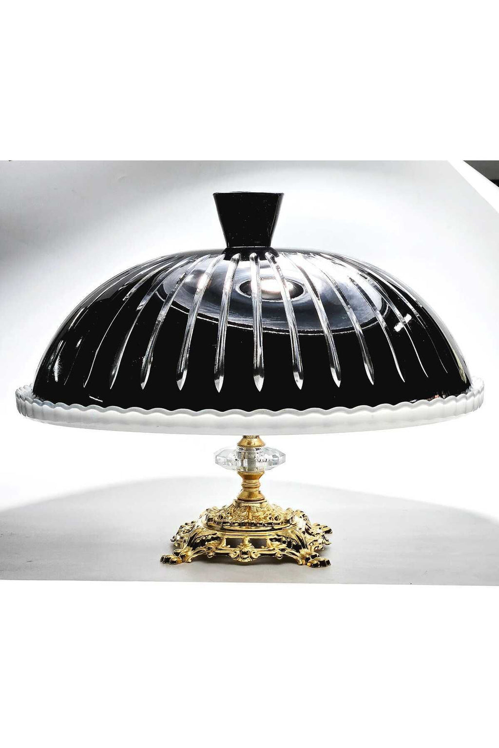 El Yapımı Kristal Gold Detay Pasta Kek Dekoratif Sunumluk Ayaklı Kase