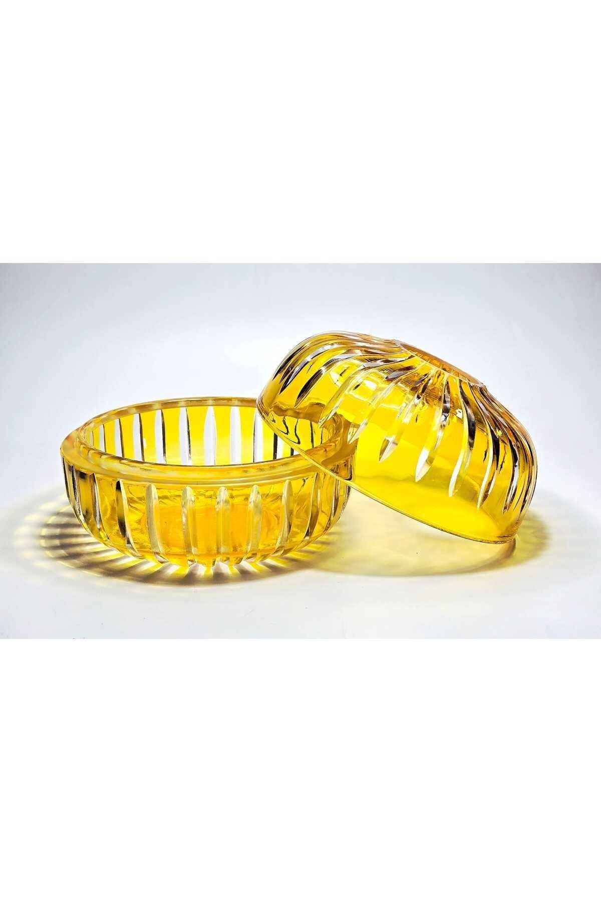 El Yapımı Kesme Kristal Vertical Desen Dekoratif Sunumluk Kapalı Peçetelik Mumluk Ürün ikincil görseli