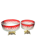 El İşçiliği Kesme kristal Royal Desen Lüks Ayaklı Meyvelik Sunumluk 25-19cm