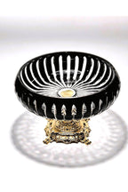 Kristal Kesme Vertical Dekor Siyah Büyük Kase 28