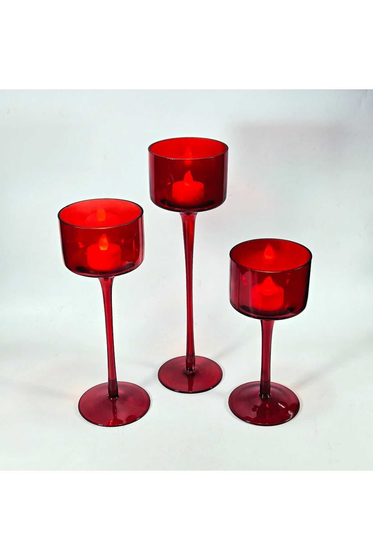 El Yapımı Kristal Dekoratif Mumluk Set 3'lü