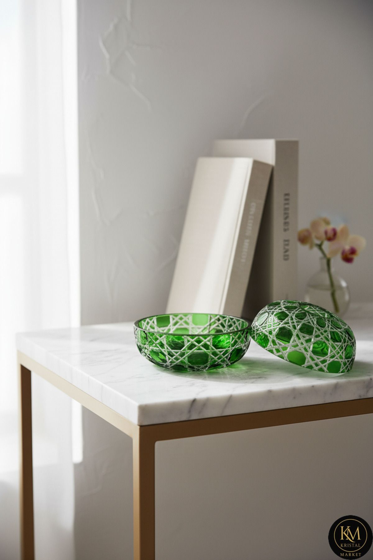 El Yapımı Kristal Dekor Küçük Boy Dekoratif Sunumluk Peçetelik Mumluk Ürün ana görseli