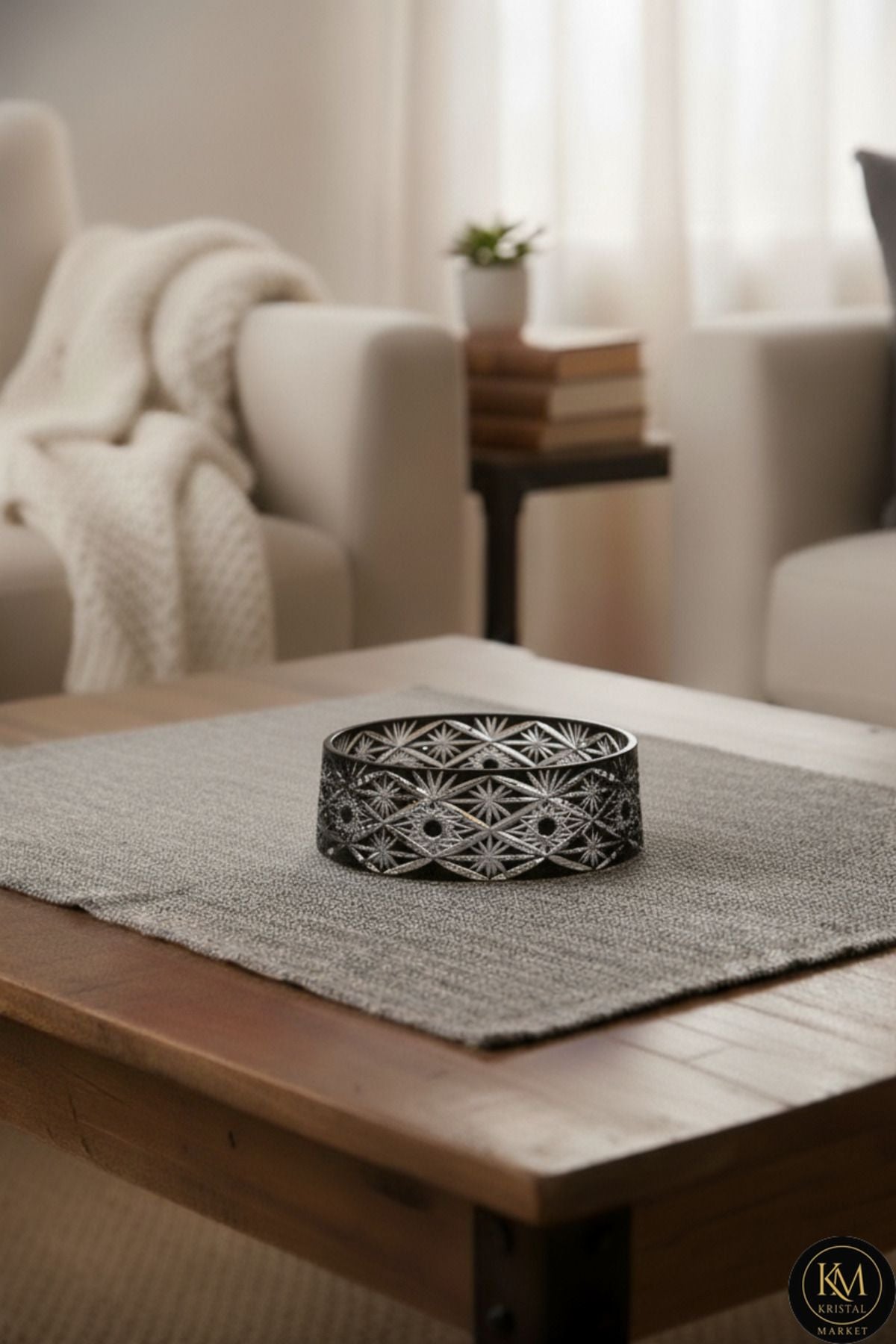 El Yapımı Kristal Avangart Vizyon Merkür Dekoratif Sunumluk Kase Ürün ana görseli