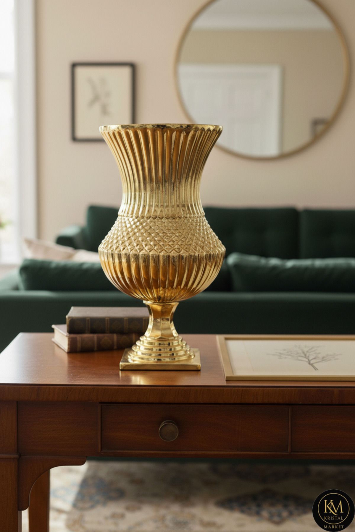 El Yapımı Kristal Saray Titanyum Kaplama Dekoratif Vazo Ürün ana görseli