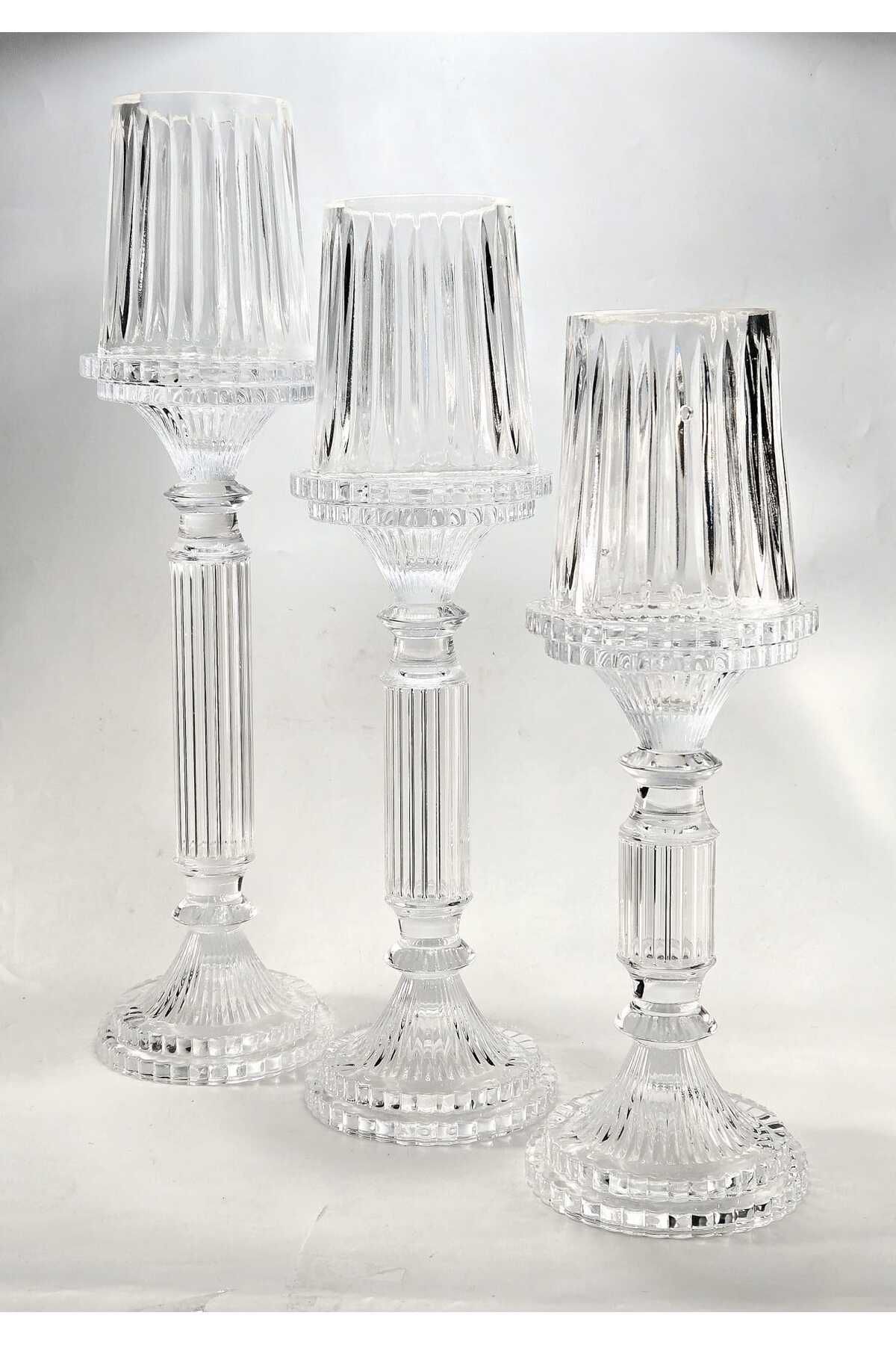 El Yapımı Kristal Dekoratif Mumluk Set 3'lü Ürün ikincil görseli