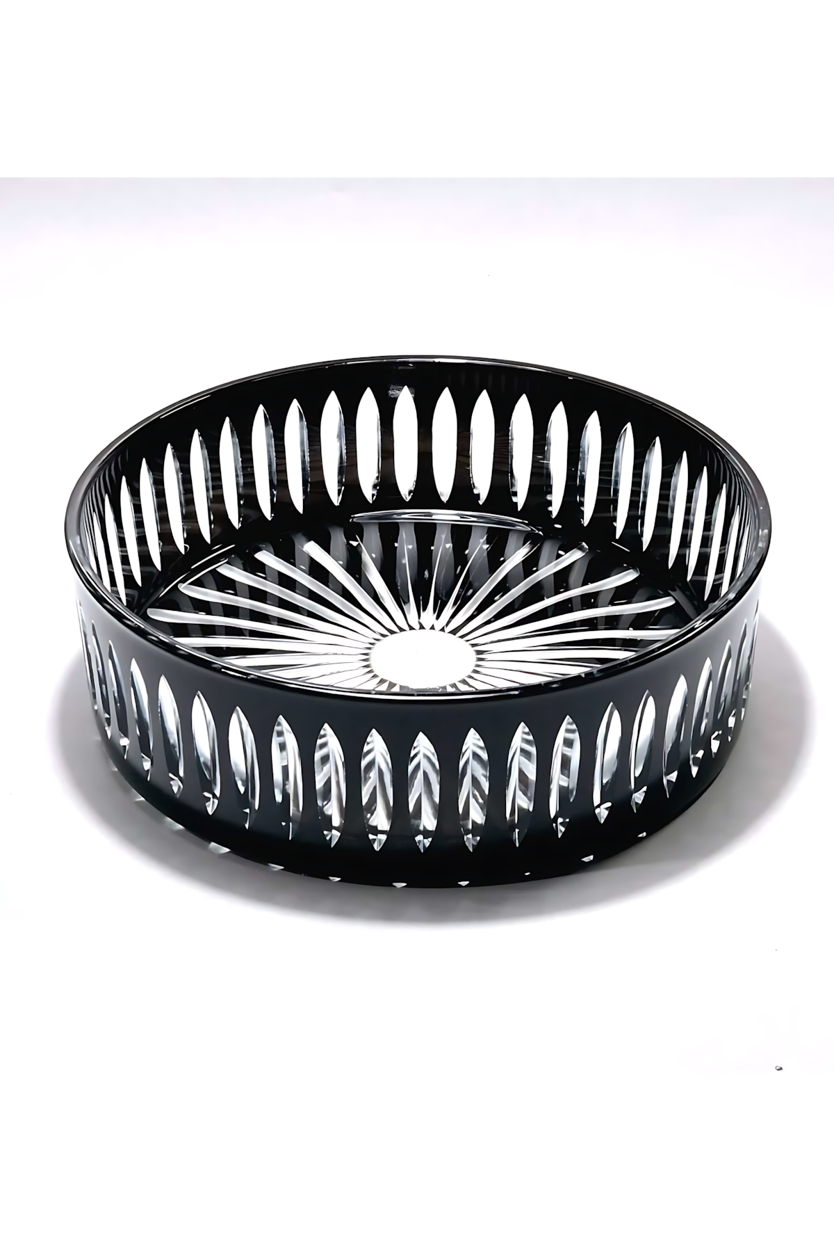 Kristal 25cm Kesme Dekor Sofra Kasesi Meyvelik Kristal Ev ve Sofra Aksesuarı