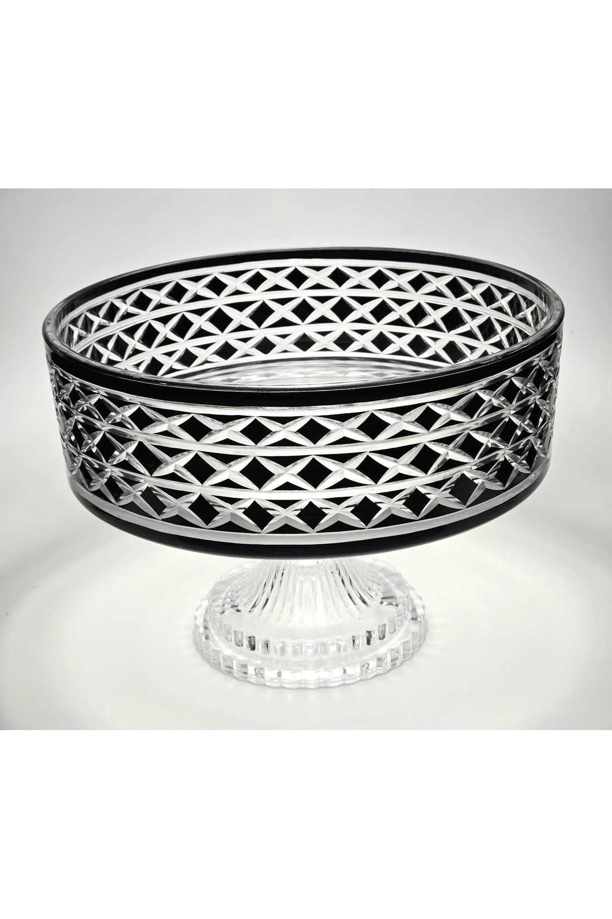 El Yapımı Kristal Bodrum Desen 28 Cm Dekoratif Sunumluk Sofra Sunum Kasesi