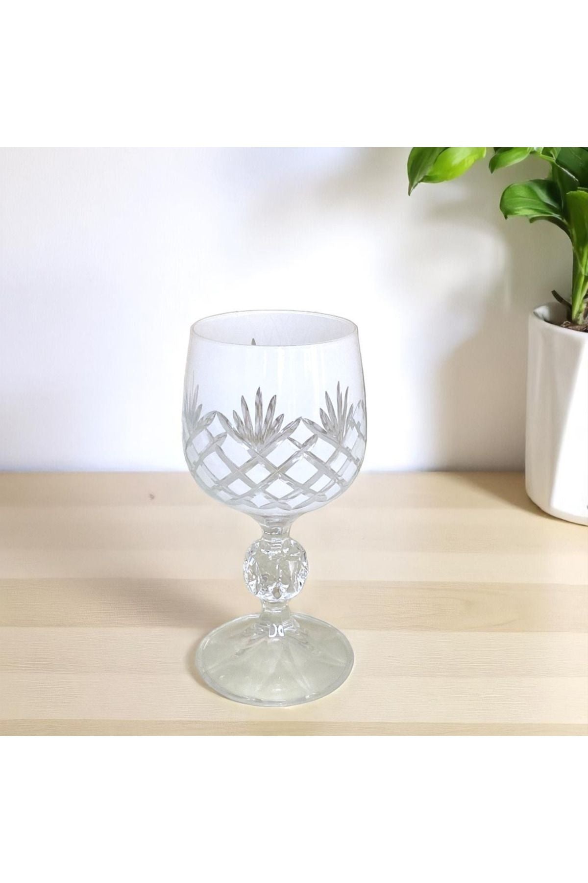 El Yapımı Kristal Ayaklı Dekoratif Sunumluk Kahve Yanı Likör Su Bardağı Takım 6'lı Ürün ikincil görseli