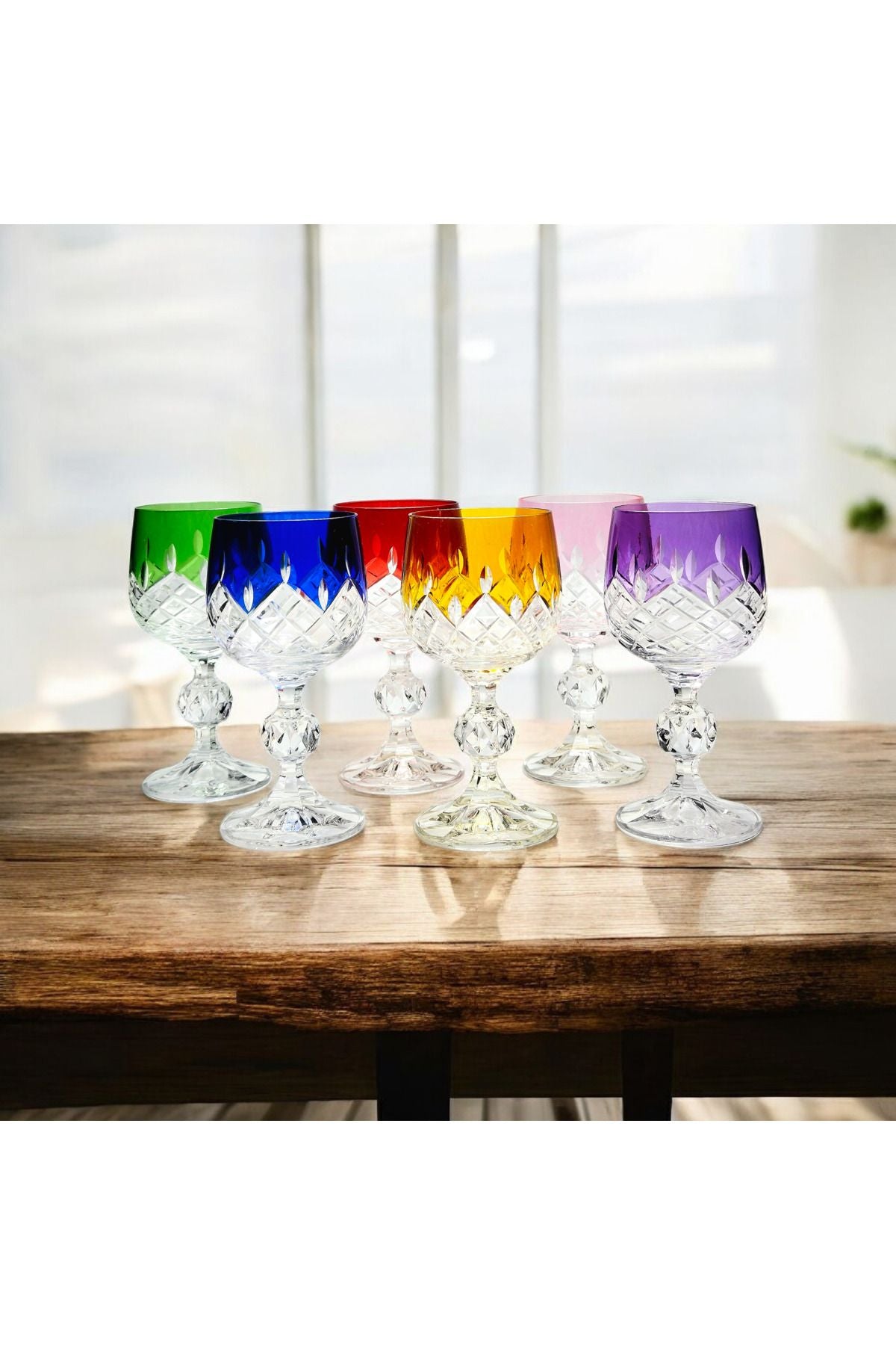 El Yapımı Bohemia Kristal Damla Küpeli Kahve Yanı Su Bardağı Ürün ana görseli