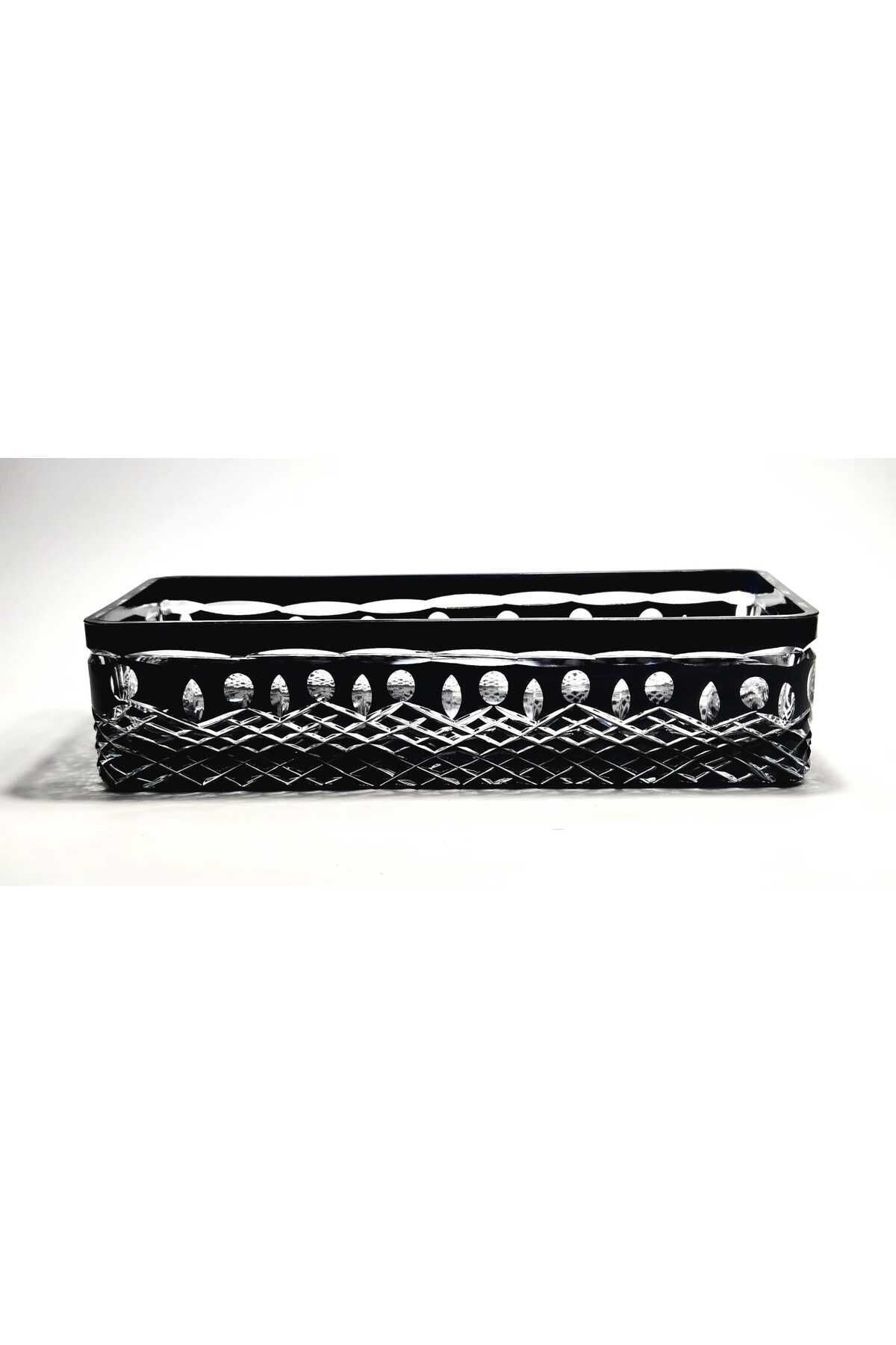 El Yapımı Kristal Royal Desenli Baton Dekoratif Sunumluk Sofra Sunum Kasesi Ürün ikincil görseli