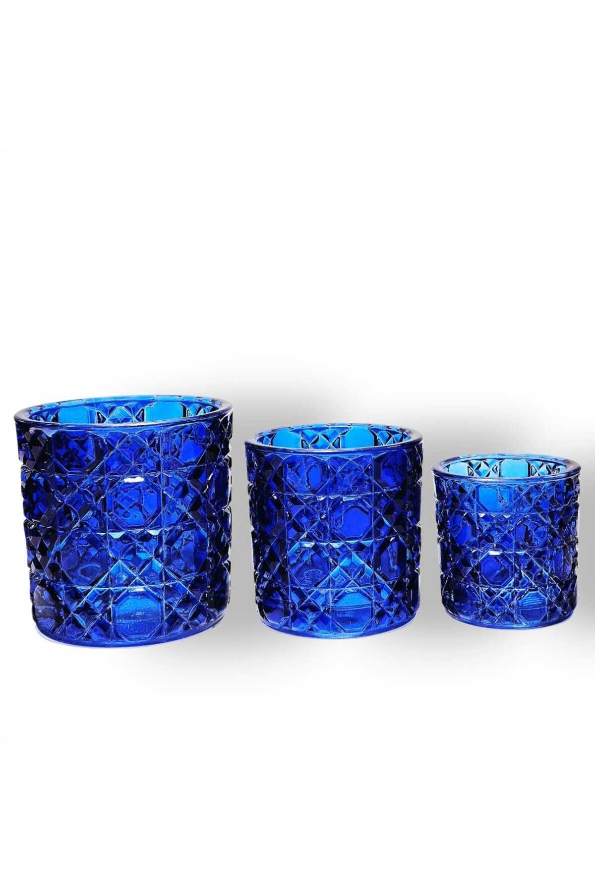 El Yapımı Kristal Mumluk Takımı 3'lü Ürün ikincil görseli