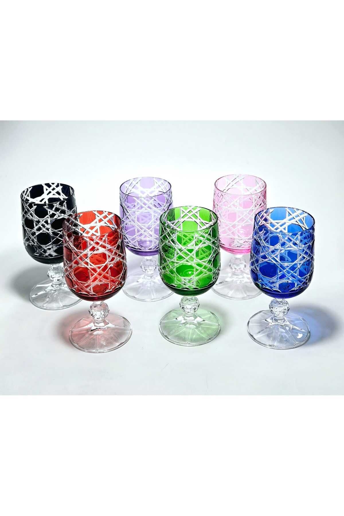 El Yapımı Kristal Bohemia Dekor Petek Kahve Yanı Bardak Likör Takımı Ürün ikincil görseli