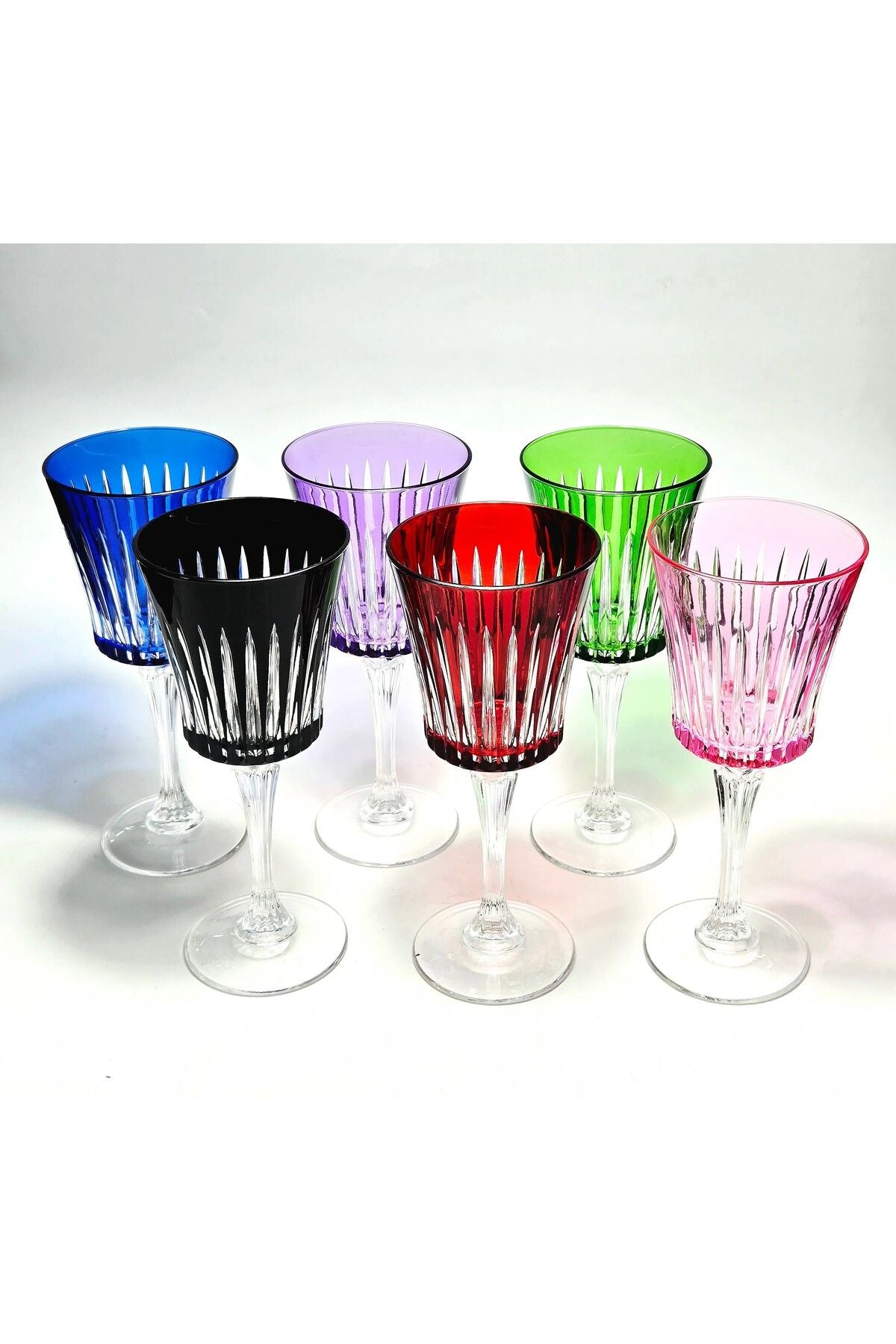 El Yapımı Kristal Cristalleria Italiana Renk Kadeh Takımı 6'lı Ürün ana görseli