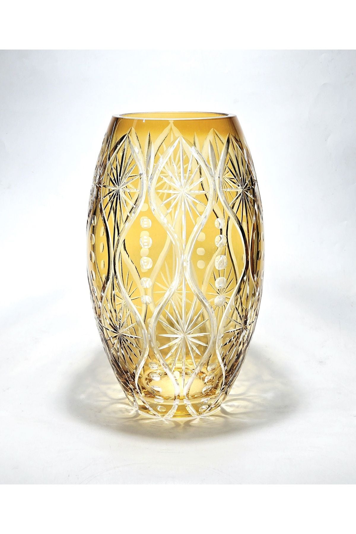 El İşçiliği Özel Tasarım Kesme Kristal Afrodit Desen Vazo Ürün ana görseli