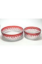 El İşçiliği Kesme kristal Royal Desen Lüks Meyvelik Sunumluk 25-19cm