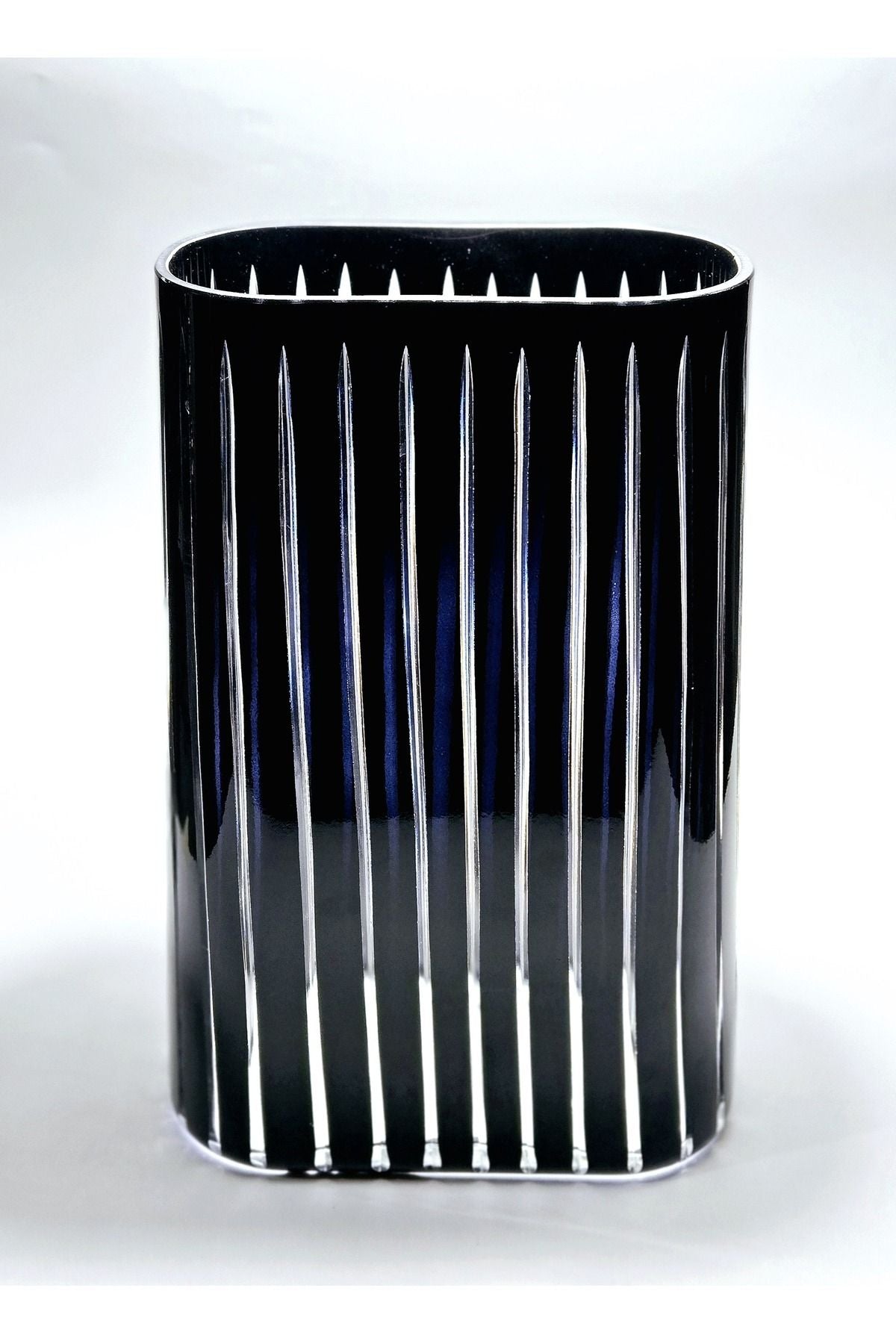 Roma vertical desen füme Lüks kesme kristal özel vazo