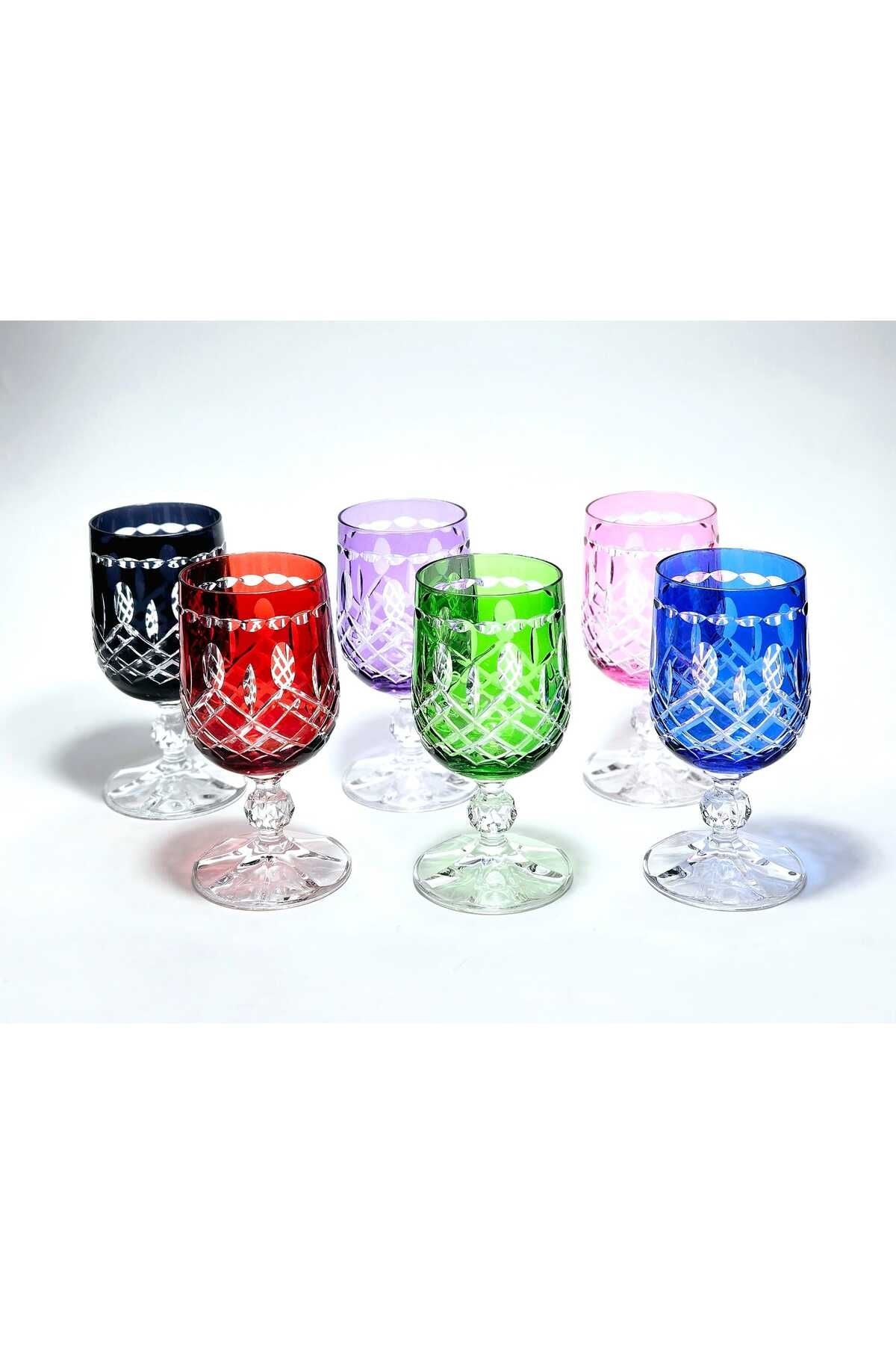 El Yapımı Kristal Bohemia Dekor Petek Kahve Yanı Bardak Likör Takımı Ürün ikincil görseli