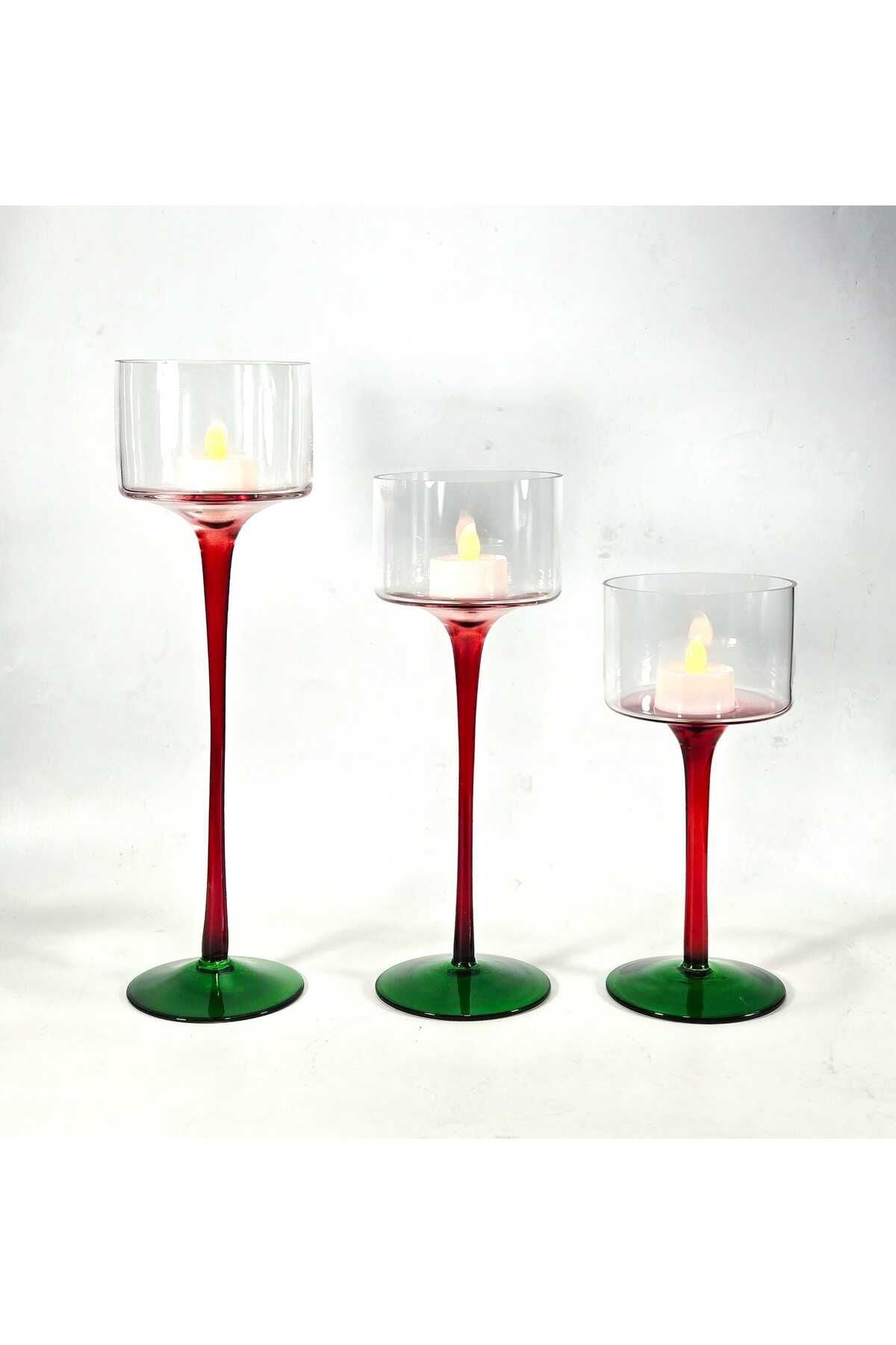 El Yapımı Kristal Dekoratif Mumluk Set 3'lü