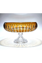 Kesme Kristal Dekor 28 Cm Amber Sofra Sunum Kasesi