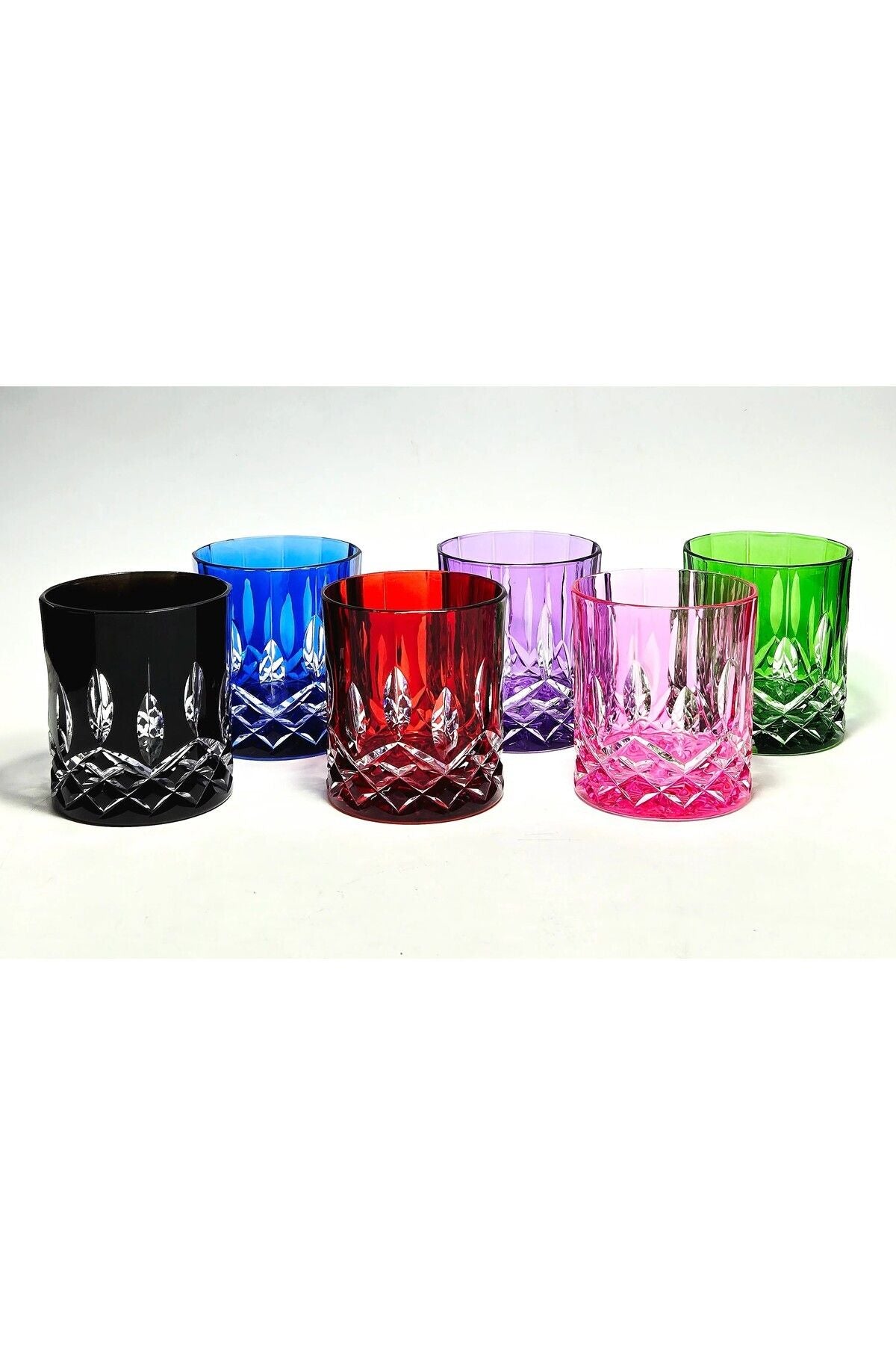 El Yapımı Kristal Cristalleria Italiana Renk Su Bardağı Takımı 6'lı Ürün ikincil görseli