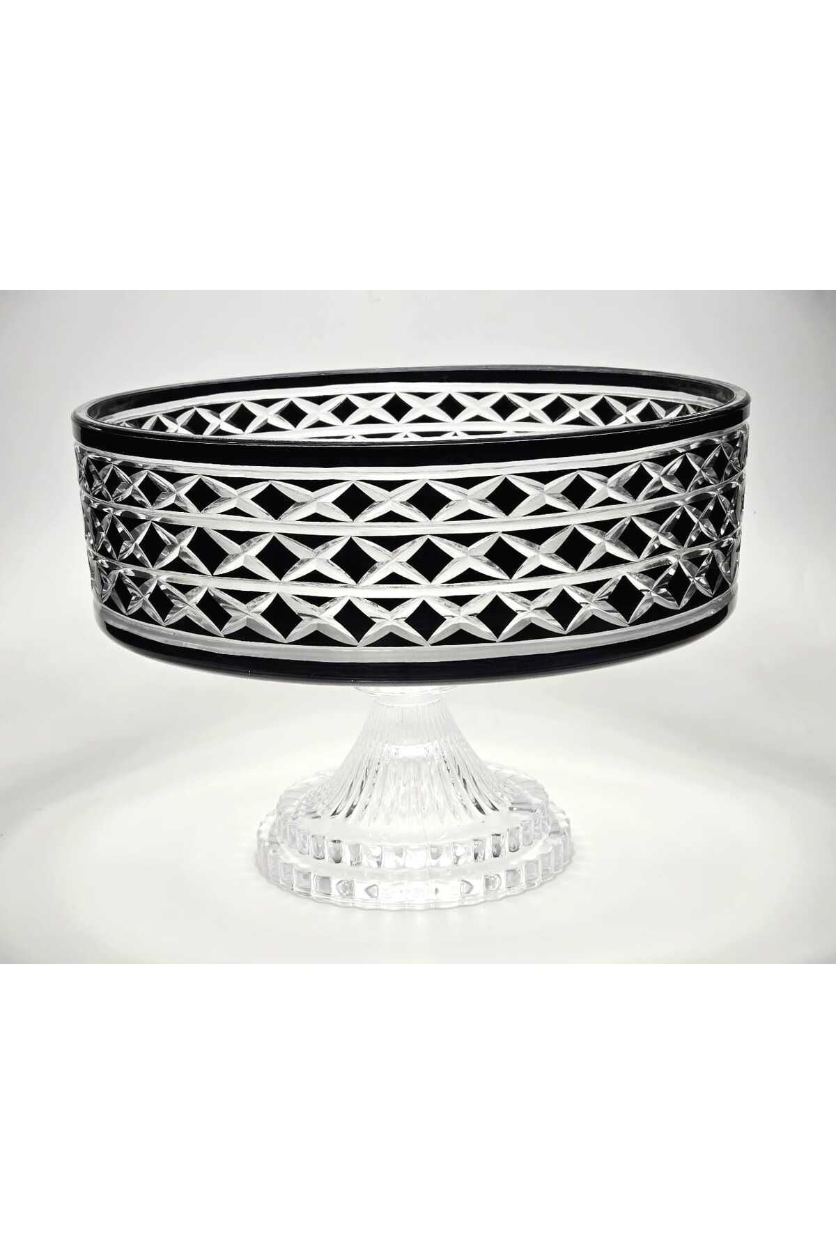 El Yapımı Kristal Bodrum Desen 28 Cm Dekoratif Sunumluk Sofra Sunum Kasesi