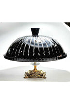 El Yapımı Kristal Gold Detay Pasta Kek Dekoratif Sunumluk Ayaklı Kase