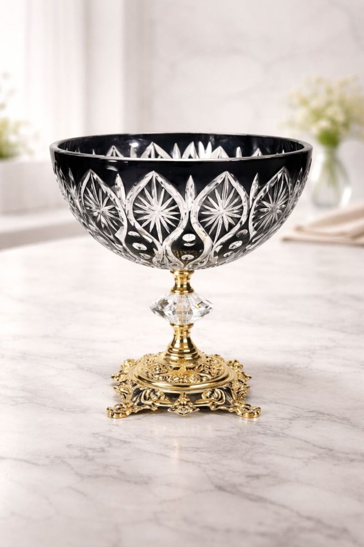 El İşçiliği Lüks Afrodit Model Gold Ayaklı Meyvelik Sunumluk Ürün ana görseli