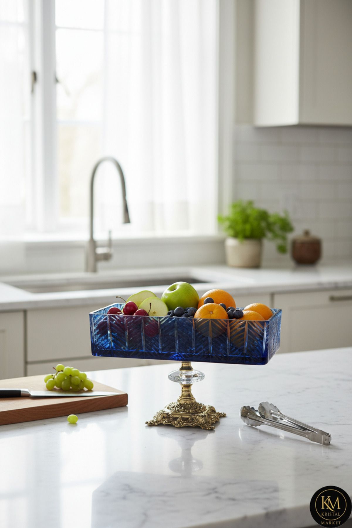 El Yapımı Kristal Paris Desenli Baton Dekoratif Sunumluk Sofra Sunum Kasesi Ürün ana görseli